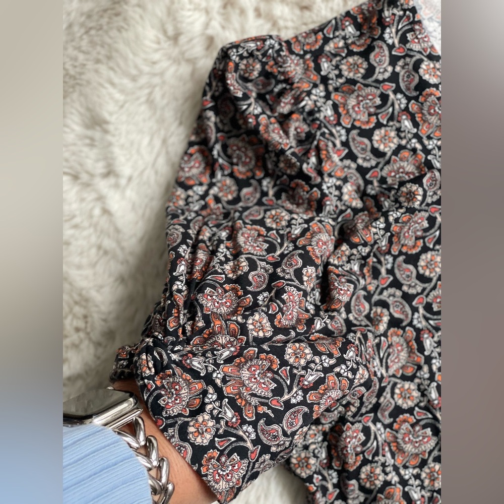 Boden Paisley dress with knot sleeve detailing